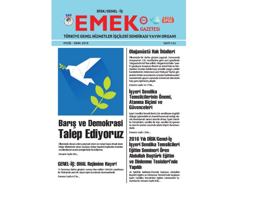 Emek Gazetesi’nin 144. Sayısı Çıktı!