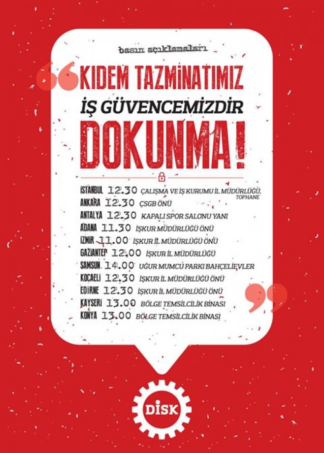 Kıdem Tazminatı İçin Eylem Günü