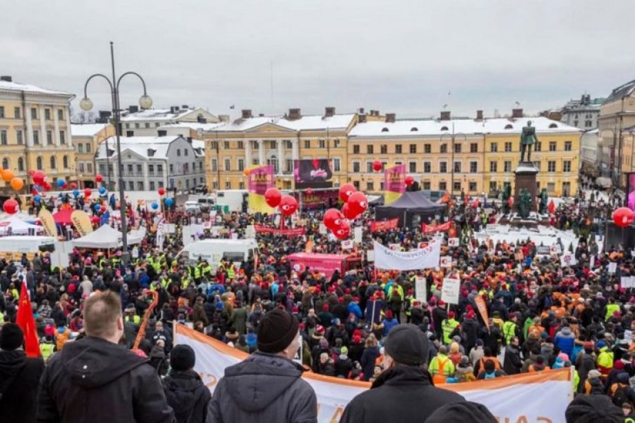 Finlandiya İşçileri İşsizlerin Hakları İçin Greve Çıktı!