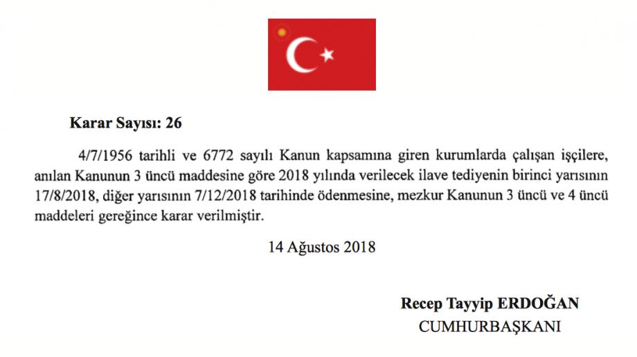 İlave Tediyenin Ödeme Tarihleri Belli Oldu