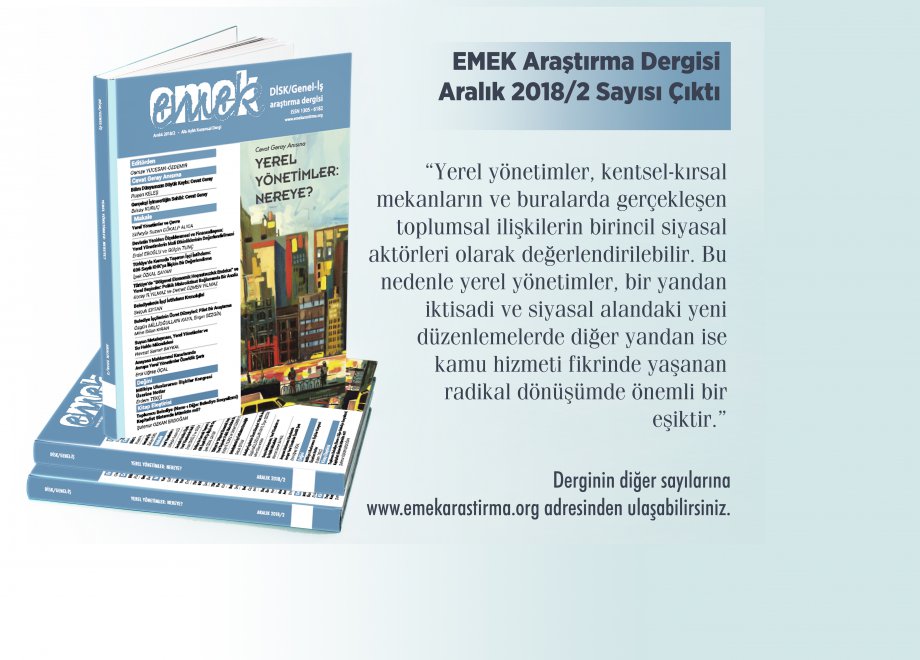 EMEK Araştırma Dergisi Aralık 2018/2 Sayısı Çıktı