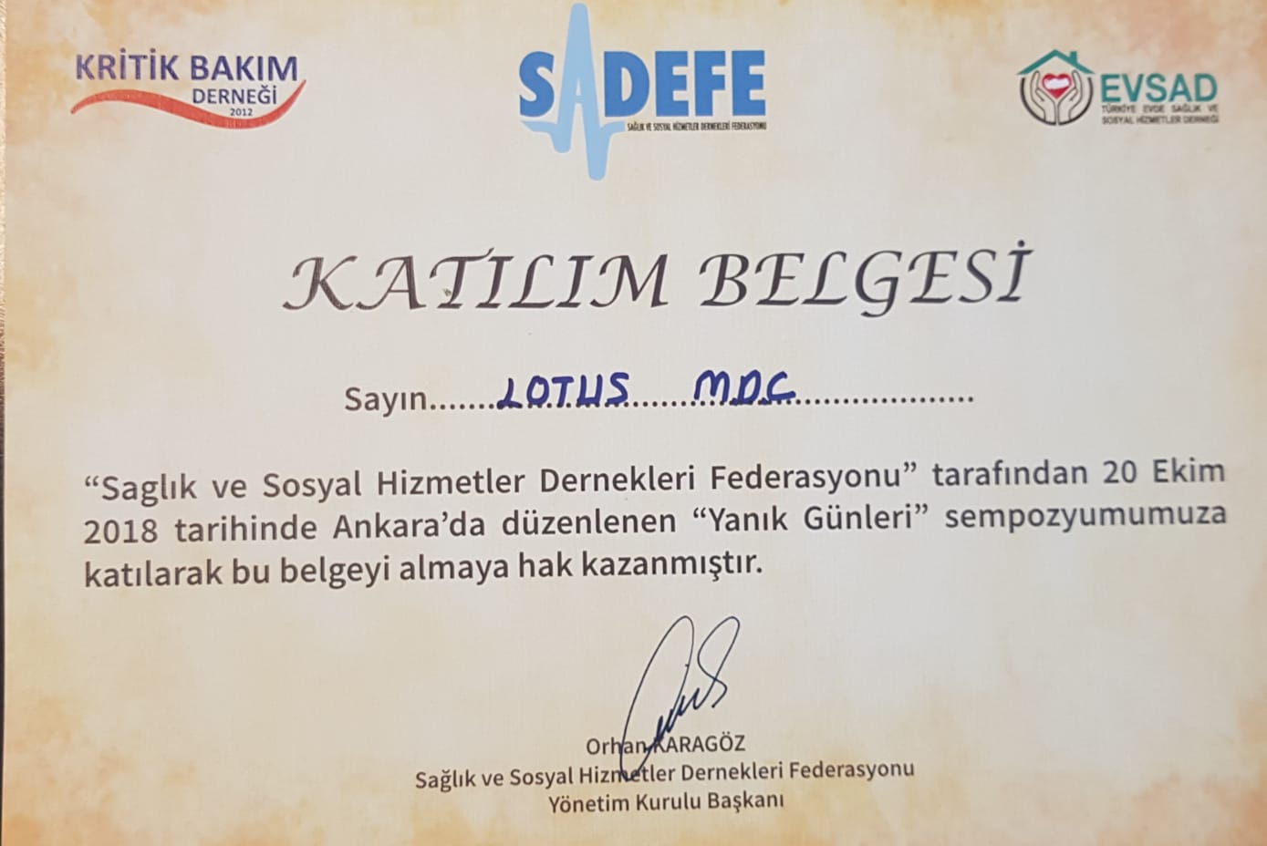 Yanık Sempozyumu, Ankara / 20.10.2018