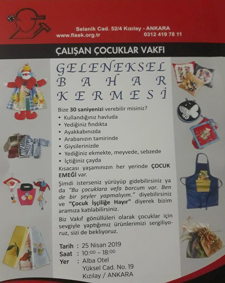 Çalışan Çocuklar İçin Geleneksel Bahar Kermesi