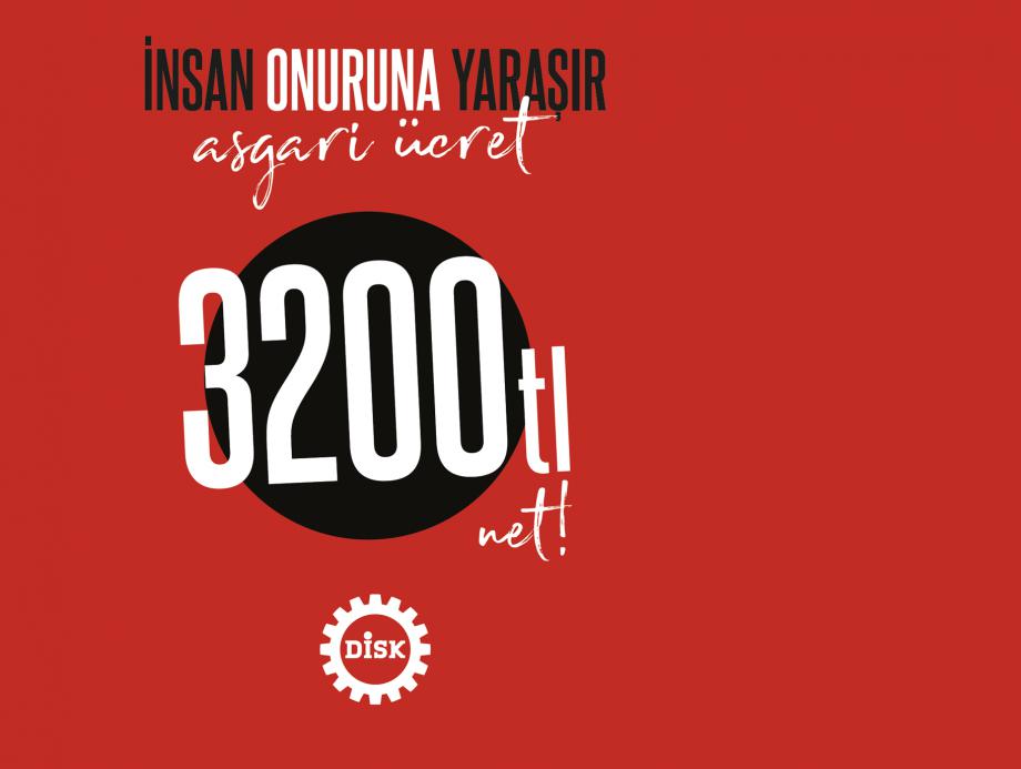 Asgari Ücret 3200 TL Net!