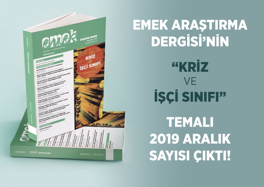 EMEK Araştırma Dergisi Aralık 2019/2 Sayısı Çıktı