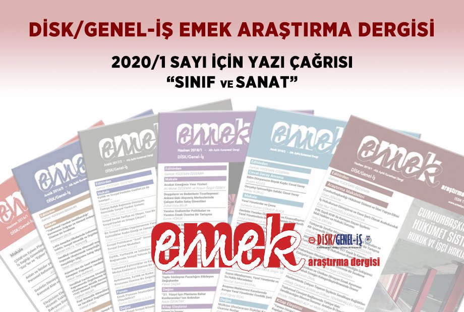 Emek Araştırma Dergisi 2020/1 Sayı İçin Yazı Çağrısı “Sınıf ve Sanat”