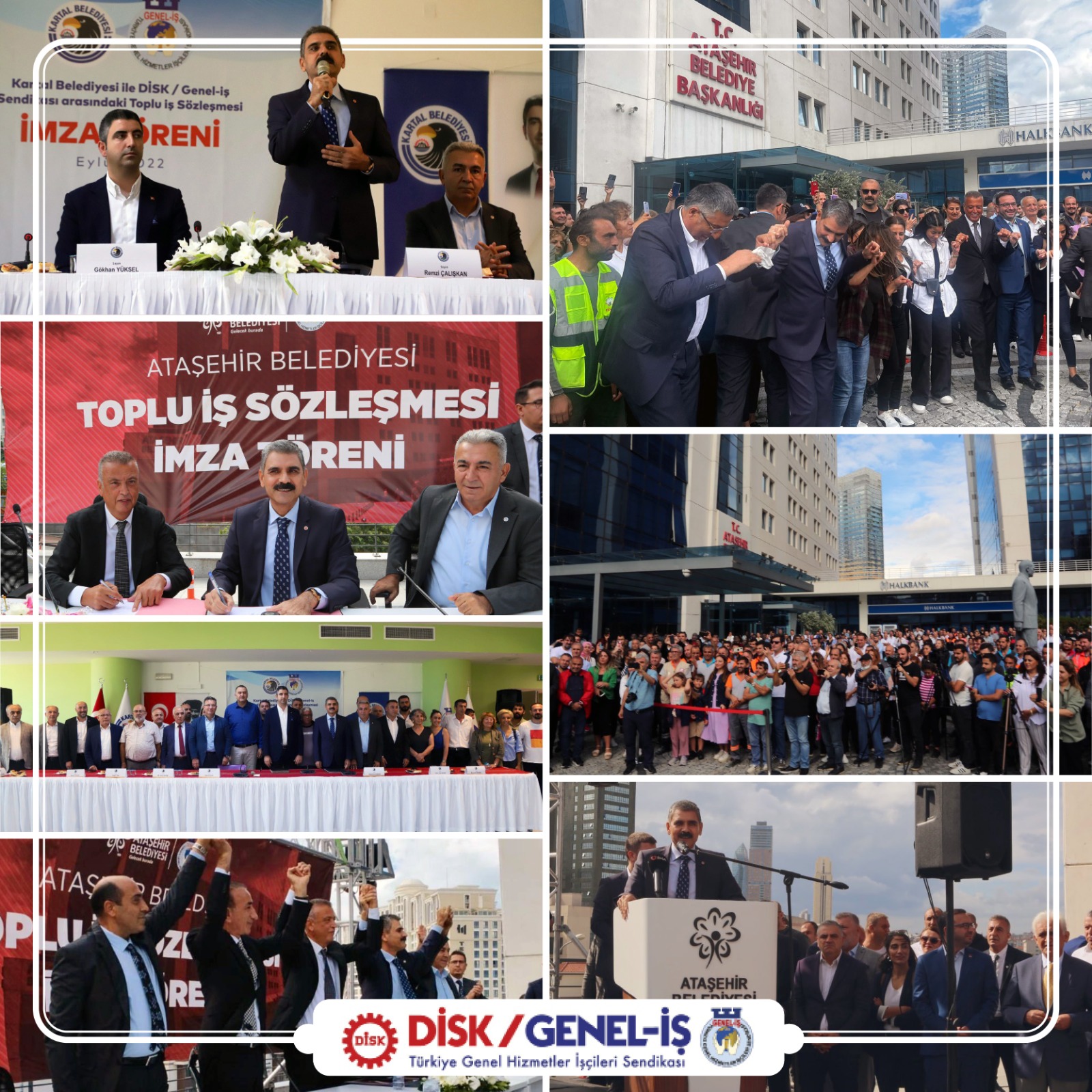 İstanbul Ataşehir ve Kartal Belediyelerinde Toplu İş Sözleşmesi Töreni